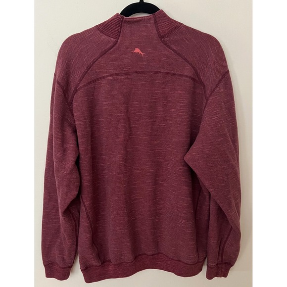 Tommy Bahama Flipside Reversible Half-Zip Sweatshirt Burgundy Red Outdoor EUC - Picture 2 of 10